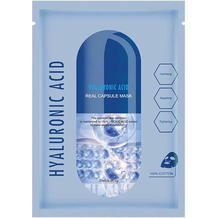 MASK Skin Collection Facial Sheet Masks - Unscented Caviar Essence Spa Masks Packed w/Omega-3s - Nourish, Revitalize & Hydrate Your - Suitable for All Type-HYALURONIC ACID - Image 1